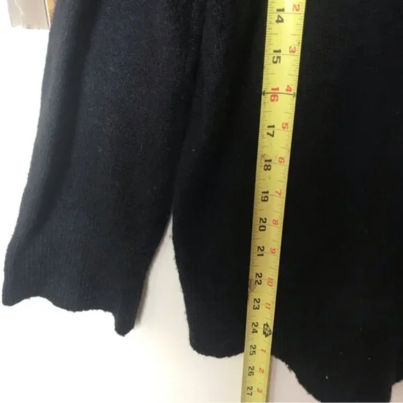 OAK + FORT Oversized Crop Mock Neck Wool Blnd Sweater Knit Turtleneck Boxy Top M - Picture 14 of 14